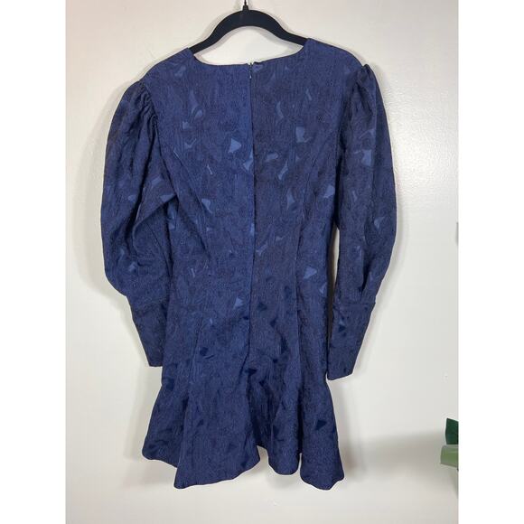 Keepsake the Label Endless Love Jacquard Puff Sleeve Flare Hem Mini Dress Small - Picture 3 of 11